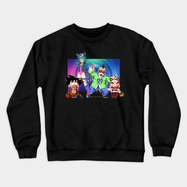 Dragon Ball Halloween (Kid Goku, Krillin, Bluma, Roshi) ドラゴンボール Crewneck Sweatshirt by MorenoArtwork